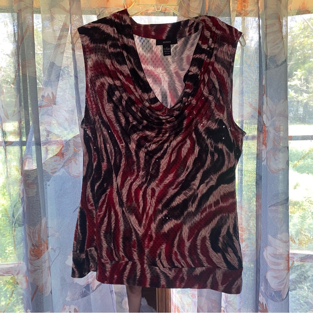 sequence, red and black top